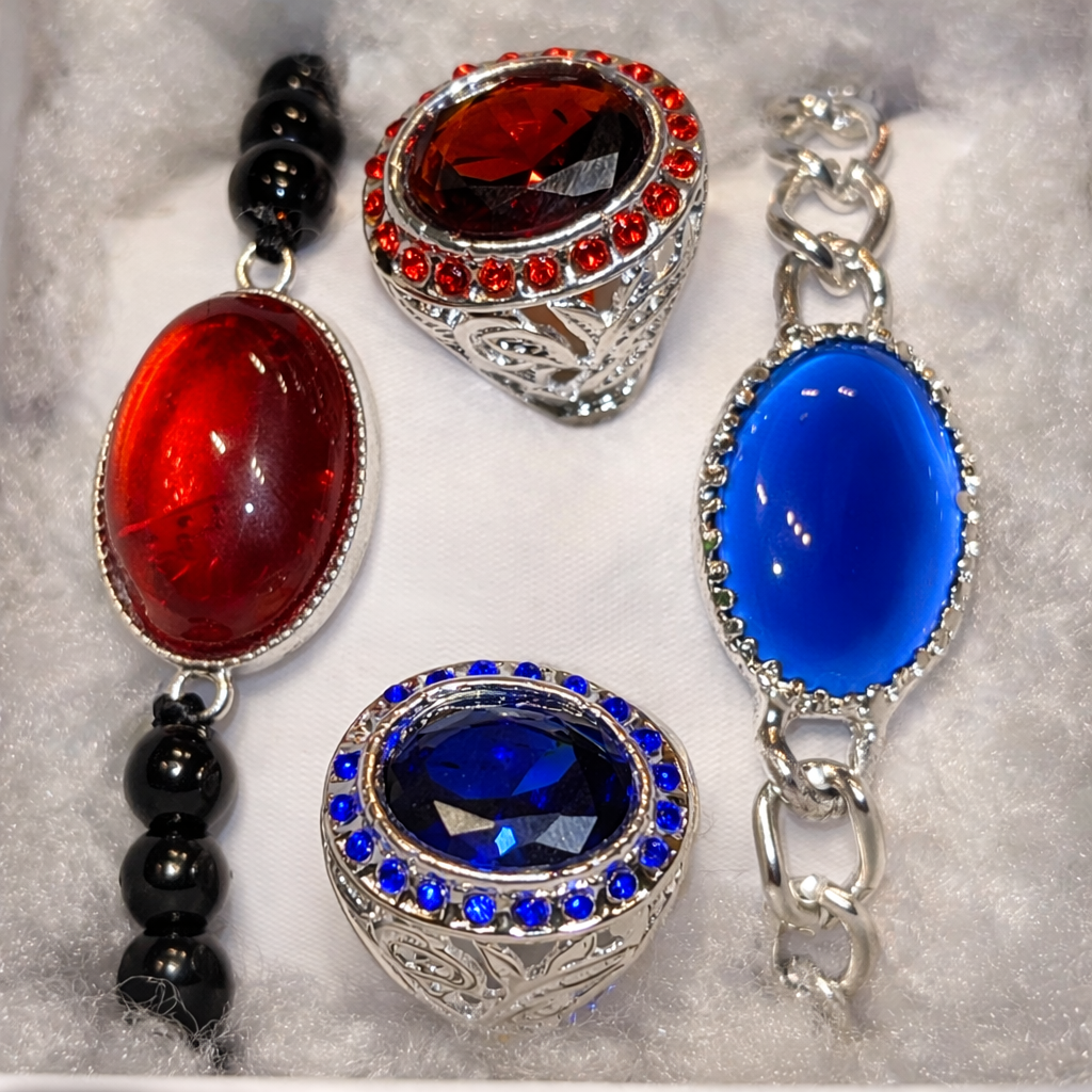 Luxury 5-in-1 Imported Combo Set – Premium Watch with 2 Stone Rings & 2 Stylish Stone Bracelets